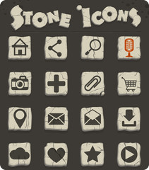 user interface stone icon set