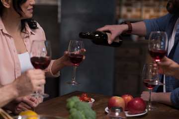 friends drinking red wine