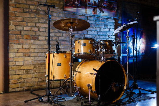 Drum Set on Stage