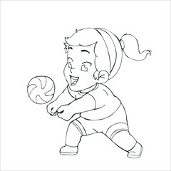 children playing volleyball