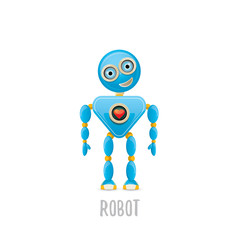 vector funny cartoon blue robot character