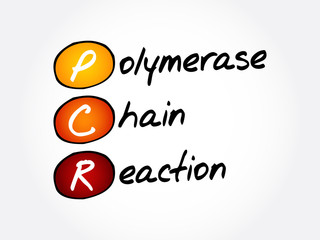 PCR - Polymerase Chain Reaction, acronym health concept background
