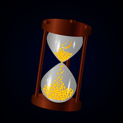 cartoon hourglass on a dark background