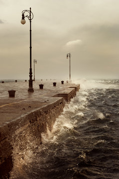 Bora, a stormy wind in Trieste, Italy