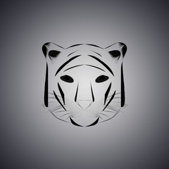 Image of a tiger. Vector illustration on a grey background