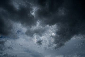 dark storm clouds with background,Dark clouds before a thunder-storm.
