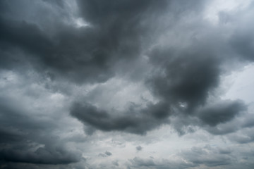 dark storm clouds with background,Dark clouds before a thunder-storm.