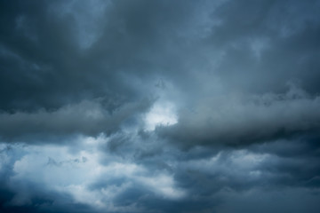 dark storm clouds with background,Dark clouds before a thunder-storm.