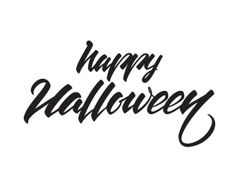 Fototapeta premium Vector Hand drawn lettering of Happy Halloween isolated on white background.