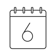 Sixth day of month linear icon