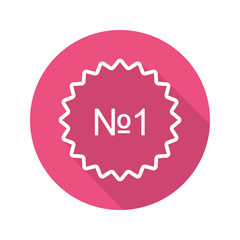 Number 1 sticker flat linear long shadow icon
