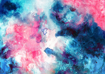 Abstract watercolor blue and pink texture. Background for design