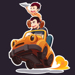 Happy father's day. Father and son. My Father Is a Hero. Dad playing with his son.