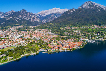 Fototapeta na wymiar Mandello del Lario - Lago di Como (IT) - Vista aerea panoramica