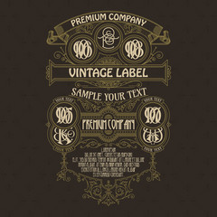 Old vintage card with floral ornament - vector