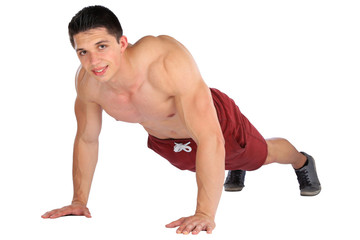 Obraz premium Liegestütz Liegestütze Übung Sport Bodybuilder Bodybuilding Muskeln Freisteller