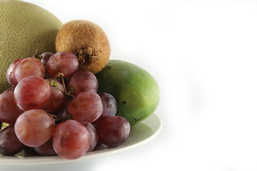 fresh fruits & plate 