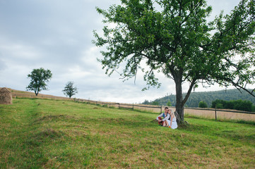 happy wedding couple