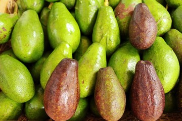 Fresh green avocado is delicious in market