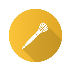 Makeup brush flat design long shadow glyph icon