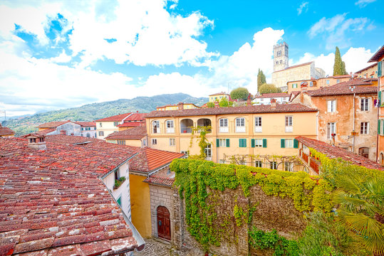 View of Barga, Lucca, Tuscany.