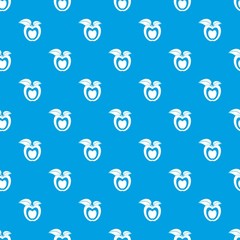 Apple with leaves pattern seamless blue