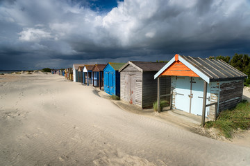 Fototapeta na wymiar Beach Huts in Sussex
