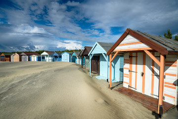 Fototapeta na wymiar Beach Huts at West Wittering