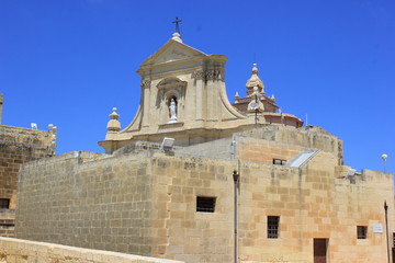 Kathedrale und Zitadelle von Victoria Rabat, Hauptstadt der Insel Gozo auf Malta