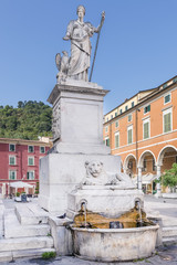Fototapeta na wymiar Maria Beatrice d'Este's statue, Piazza Alberica, Carrara, Tuscany, Italy