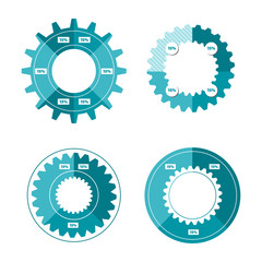 Circle and gear charts for infographics