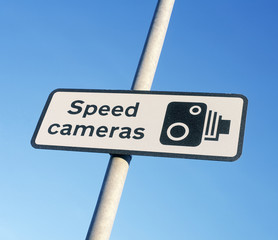Speed camera warning sign