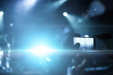 Concert crowd in front of a stage