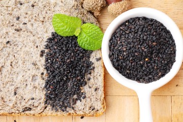 Whole wheat bread with seed black sesame