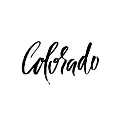 Colorado. Modern dry brush lettering. Retro typography print. Vector handwritten inscription. USA state.