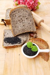 Whole wheat bread with seed black sesame