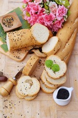 French bread organic with black sesame delicious