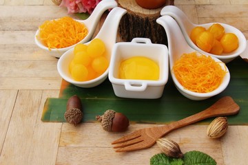 golden sweet is egg yolk  ,Thai dessert
