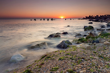 Beautiful summer sunrise at Black Sea, Romania