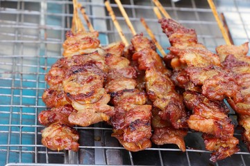 Roasted pork is delicious in the market