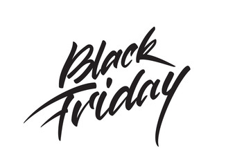 Vector handwritten lettering composition of Black Friday on white background
