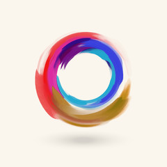 Watercolor circle texture. Vector elements