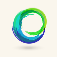 Watercolor circle texture. Vector elements