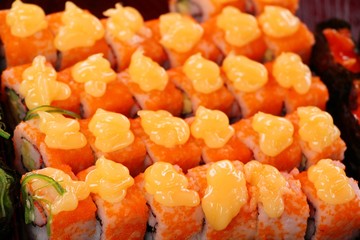 Mixed roll sushi set is delicious, Japanese food