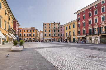 Fototapeta na wymiar Piazza Alberica, Carrara, Tuscany, Italy, in a moment of tranquility