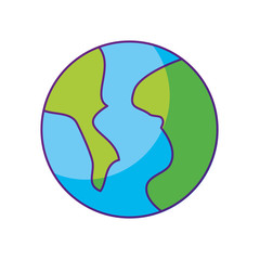 planet earth world system solar icon vector illustration