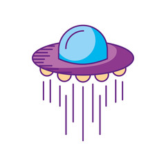 ufo flying saucer technology science transport vector illustration