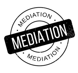 Mediation rubber stamp. Grunge design with dust scratches. Effects can be easily removed for a clean, crisp look. Color is easily changed.