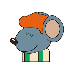 Cute mouse cartoon icon vector illustration graphic dsign