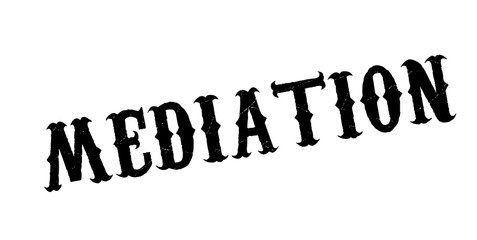 Mediation rubber stamp. Grunge design with dust scratches. Effects can be easily removed for a clean, crisp look. Color is easily changed.